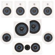 Blue Octave BHT627 In Wall and In Ceiling 7.2 Home Theater Surround Sound 6.5" Speaker Set N2