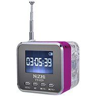 Haoponer Portable Digital Mini Speaker USB TF Card Mp3 Player FM Radio Colorful LED Screen Alarm Clock T029 Pink