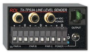 RDL TX TPS3A Line Level Sender Three Pair, Phono Jack and Detachable Terminal Block Inputs - Power Supply Included