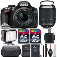 Nikon D3200 DSLR 24.2MP Camera in Black + Nikon 18-140mm VR Lens + 64GB Storage + LED Kit + Case + UV Filter +...