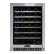 Professional 54 Bottle Single Zone Wine Refrigerator Finish: Overlay Frame Glass, Hinge Location: Left