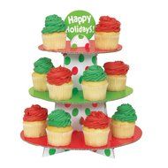 Red and Green Polka Dot Holiday Cupcake Kit for 24 N17