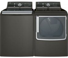 GE Metallic Carbon Top Load Laundry Pair with GTW860SPJMC 28" Top Load Washer and GTD86ESPJMC 28" Electric Dryer N3