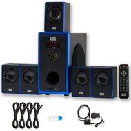 Acoustic Audio AA5102 Home 5.1 Speaker System with USB Bluetooth Optical Input and 4 Ext. Cables N2
