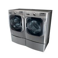 LG Titan Laundry Pair - MEGA CAPACITY - *Graphite Steel* Washer, GAS Dryer and Pedestal Package! WM8000HVA, DLGX8001V... N6