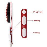 ShungHO Hair Straightener Comb Pro Automatic LCD Temperature Control Paddle Brush N4