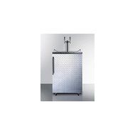 Summit SBC635MDPLTWIN Commercial 5.7 cu. ft. Freestanding Beer Dispenser with Diamond Plated Door Twin Taps Auto...
