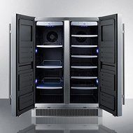 CL63FDOS Dual zone outdoor wine/beverage center for built-in or freestanding use, with French door swing, stainless... N5
