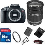 Canon T5I DSLR + 18-200mm IS Lens+ 16GB Memory + UV Filter + Deluxe Value - International Version