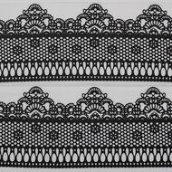 Funshowcase Ready to Use Edible Cake Lace Lattice with Small Daisy Black 14-inch 10-piece Set N2