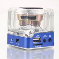 Getmore Durable Mini Multimedia Speaker LCD Mp3 Fm Radio for Micro Sd Mp3 USB Blue N9