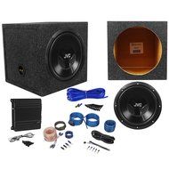JVC CS-PK202 Sub Amp Combo 12" 1000W Subwoofer+300W Amplifier+Sealed Box+Amp Kit N8