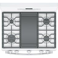 GE JGB860DEJWW 30" White Gas Sealed Burner Double Oven Range - Convection N4