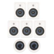 Blue Octave BH-627 In Wall and In Ceiling 6.5" Speakers Home Theater Surround Sound 7 Speaker Set N3
