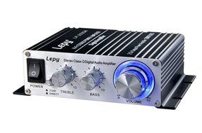 HuanX35 Lepy LP-2020A Audio Amplifier 2x20W Digital Mini Hi-Fi Stereo Power Amplifier With Power Adapter(Black) N5