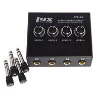 LyxPro STP10 Compact 4 Channel Headphone Amplifier 1/4" and 3.5mm (Mini 1/8") Stereo Mono &amp; RCA Inputs, Clean... N5
