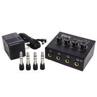 LyxPro STP10 Compact 4 Channel Headphone Amplifier 1/4" and 3.5mm (Mini 1/8") Stereo Mono &amp; RCA Inputs, Clean... N6