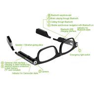 niceEshop(TM) Wearable Video Camera Glasses with Bluetooth Headset &amp; Drive Safe Assist (Black) N5