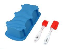 Walfos Nonstick Silicone Bread and Loaf Pan Set of 2, No odor, Easy baking mold for Homemade Cakes, Breads, Meatloaf... N10