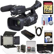 JVC GY-HM620U ProHD Professional Mobile News Camcorder with Microphone + 64GB Card + LED Video Light + 3 Filters...