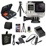 GoPro HERO4 Silver + AHDBT-401 Replacement Lithium Ion Battery + External Rapid Charger + Micro HDMI Cable + Custom...