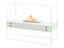 Ignis Ventless Bio Ethanol Fireplace Vitrum H White N3