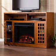 50" Electric Fireplace with Cabinet , TV Media Stand Console - Pine N6