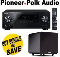 Pioneer VSX-1024 7.2-Channel Network A/V Receiver (Black) + Polk Audio PSW111 Subwoofer (Single, Black) Bundle
