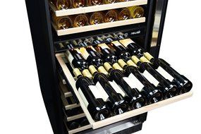 NewAir AWR-1160DB Premier Gold Series 116 Bottle Built-In WIne Cooler, StaInless Steel/Black N4