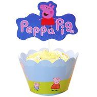 BETOP HOUSE Set of 1 Dozen Peppa Pig Cupcake Wrappers Toppers Kit for Kids Birthday Party Baby Shower N2