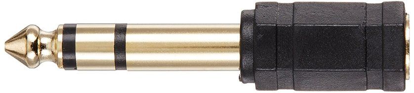 6.35mm Stereo Plug to 3.5mm Stereo Jack Adaptor, Gold Plated 3 Pack
