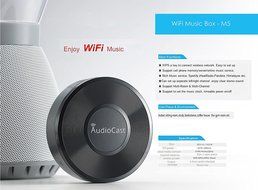 Generic M5 Airplay Dlna Qplay Airmusic WiFi Audiocast Receiver Wireless Music Box Black for iPhone MP3 MP4 MP5 N3