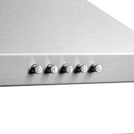Perfetto Kitchen and Bath 30" Convertible Wall Mount Range Hood in Stainless Steel with LEDs and Push Controls N3