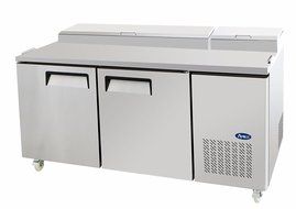 Atosa Usa MPF8202 Stainless Steel Pizza Prep Table 67" 2-Door Refrigerator