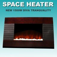New 1500W Deluxe Wood Wall Mount Electric Fireplace Space Heater 1500 Watts N8