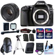 Canon EOS 80D Body Kit + Canon 50mm 1.8 STM Video/ Portrait Lens + 2 32GB Transcend SD Memory Cards + LED Video...