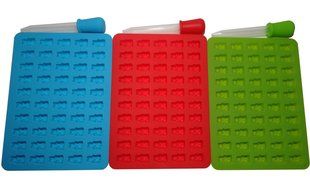 Enever Set of 3 （Blue Red Green） Gummy Bear Molds Silicone Chocolate Making Molds Yogurt Candy Molds - Total 150... N3