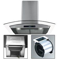 30" Stainless Steel Kitchen Powerful Wall Mount Range Hood Vent Touch Panel Control with Digital Clock N5