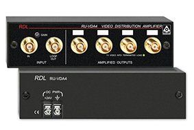 RDL RU-VDA4 NTSC/PAL Video Distribution Amplifier-1x4-BNC
