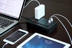 EZOPower 4200-Joule Surge Protector USB Charging Station / Power Strip with 2 AC Outlets &amp; 4 Smart USB Charger... N7