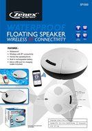 Zenex SP1850 Waterproof Floating Wireless Audio System Adapter, White N4