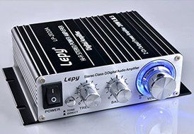 LEPY LP-2020A Digital Mini Hi-Fi Audio Stereo Home Car Amplifier With Power Adapter Black N5