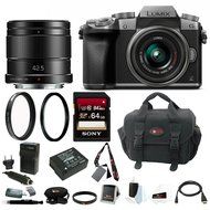 Panasonic Lumix G7 Mirrorless Digital Camera w/ 42mm &amp; 42.5mm f/1.7 Lenses &amp; ...