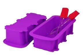 Walfos Nonstick Silicone Bread and Loaf Pan Set of 2, No odor, Easy baking mold for Homemade Cakes, Breads, Meatloaf... N11