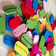MuLuo 100pcs Mixed Wooden Buttons Sewing Craft Ellipse Laser Mark Painting Buttons N2