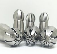 Misula 6PCS/Set New Design Ball Tips Sphere Nozzles Cream Stainless Steel Flower Torch Shape Icing Piping Nozzles... N7
