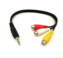 3.5mm Plug Male to 3 RCA Female Adapter Audio Video Cable N3