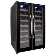 AKDY&reg; 32 Bottle Dual Zone Thermoelectric Freestanding Wine Cooler Cellar Chiller Double Door Refrigerator Fridge... N4