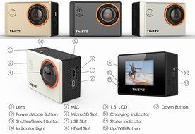 ThiEYE i60 WIFI 4K Sports Action Camera Video Camcorder 12MP 1080P Full HD 130FT (40M) Waterproof 155 Degree Wide... N4