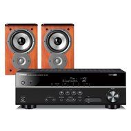 Yamaha RX-V381 5.1-Channel AV Receiver With Bluetooth/HDCP2.2 and Polk TSi100 Bookshelf Speakers - Pair (Cherry) N6